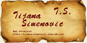 Tijana Simenović vizit kartica